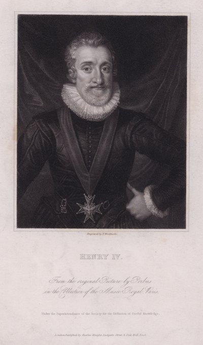 Henrique IV, Rei da França (gravura) de Frans II (after) Pourbus