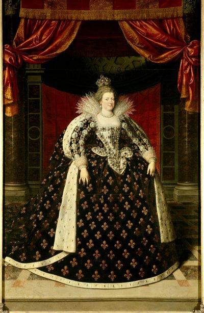 Retrato completo de Marie de Medicis (1573-1642) rainha da França Pintura de Frans Pourbus Le Jeune (François (Franz) Porbus de Frans II Pourbus