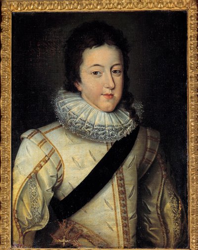 Retrato de Luís XIII, rei de França e Navarra (1601-1643) na altura do seu casamento em 1616 (h s/t 0,64 x 0,44) depois de Frans Pourbus Le Jeune (François (Franz) Porbus de Frans II Pourbus