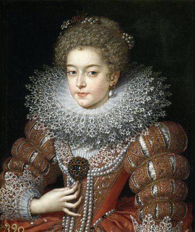 Retrato da rainha Elisabeth da França (1602-1644), rainha consorte da Espanha de Frans II Pourbus