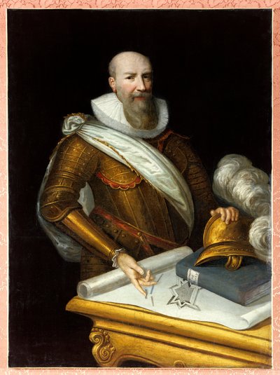 Retrato do primeiro Duque de Sully como Superintendente de Fortificações. Maximiliano de Bethune, Duque de Sully de Frans II Pourbus