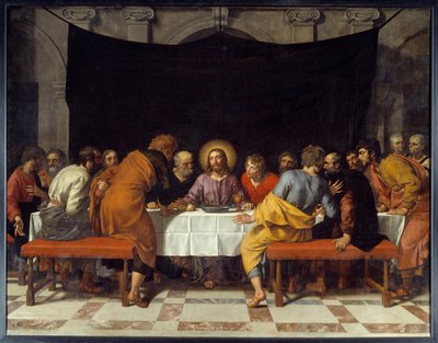 O Cristo Cene rodeia os apóstolos. Pintura de Frans Pourbus Le Jeune (François (Franz) Porbus de Frans II Pourbus