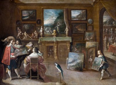 Uma visita ao Art Dealer, c.1625 (óleo sobre cobre) de Frans II the Younger Francken