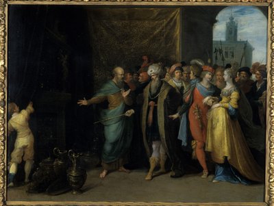 Creso mostra Sólon seus tesouros, 1616-30 (óleo sobre cobre) de Frans II the Younger Francken