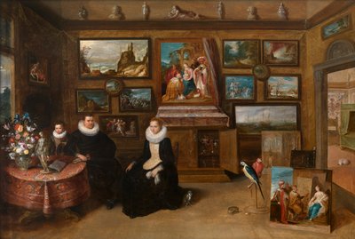 A Colecção de Pinturas de Sebastian Leerse, c.1610 (óleo sobre painel) de Frans II the Younger Francken