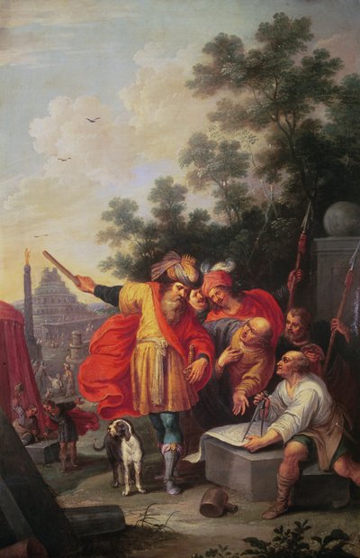 A Construção da Torre de Babel, ou Nimrod conversando com arquitetos (óleo sobre tela) de Frans II the Younger Francken