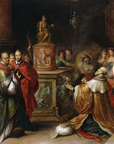 A Idolatria de Salomão, c.1622 (óleo no painel) de Frans II the Younger Francken