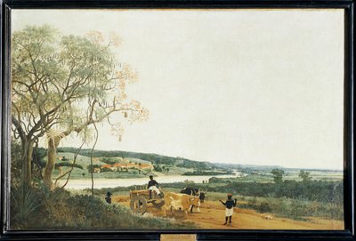 O carro de boi, paisagem brasileira ... de Frans Jansz Post