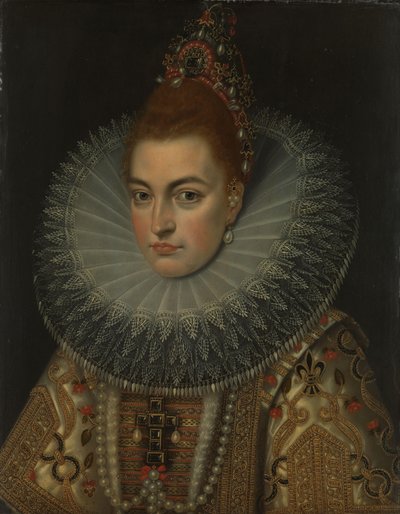 Retrato da Arquiduquesa Isabella Clara Eugenia (1566-1633), Infanta de Espanha de Frans Pourbus (II) (workshop of)