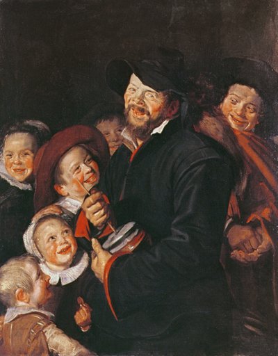 Homem, divertido, crianças, com, um, rummel de Frans School of Hals