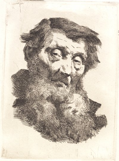 Velho com barba grisalha em duas partes de Frans Schwartz