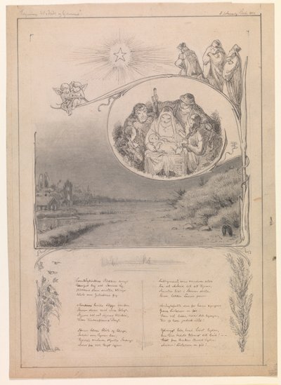 Desenho de Natal para "Para fora e para casa" de Frans Schwartz