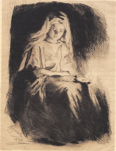 A mulher com a lâmpada de Frans Schwartz