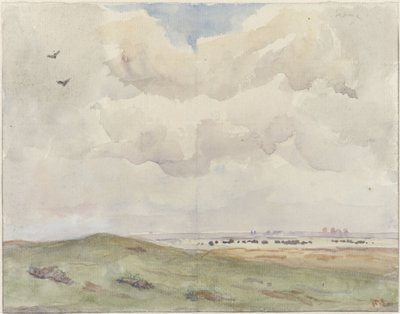 Paisagem dunar com rebanho de Frans Alexander Evert Lodewijk Smissaert
