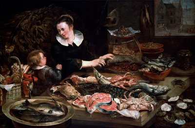 A Fishmongers Shop, c1616-1618. de Frans Snyders or Snijders
