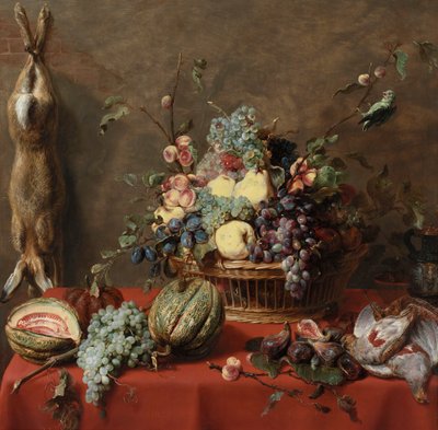 Natureza-morta com fruta e uma lebre morta de Frans Snyders