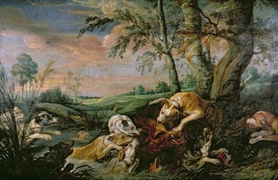 Uma caça ao javali de Frans Snyders or Snijders