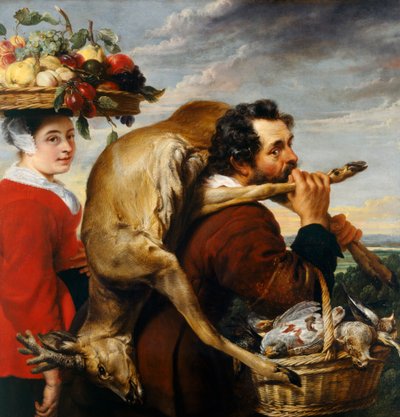 Números com fruta e caça (óleo sobre tela) de Frans Snyders or Snijders