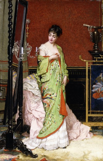 O quimono verde, 1876 de Frans Verhas