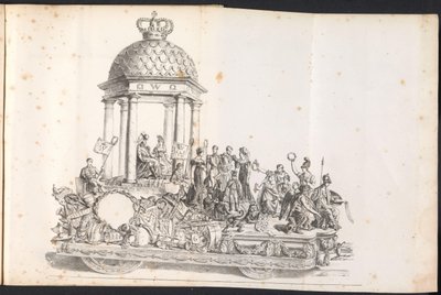Quinto carro alegórico na procissão de Saint Rombout, 1825 de Frans Vervloet