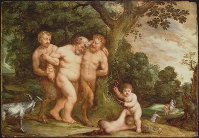 The Drunken Silenus (óleo sobre painel) de Frans Wouters