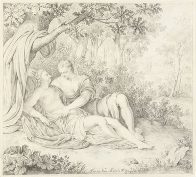 Amo o casal debaixo da árvore de Frans van Mieris (II)