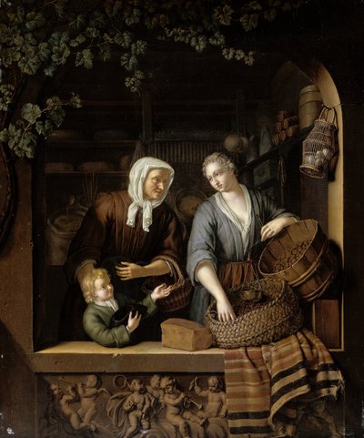 A mercearia o merceeiro de Frans van Mieris (II)