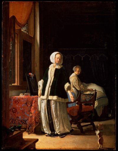 Manhã de uma jovem senhora, c1660 de Frans van Mieris