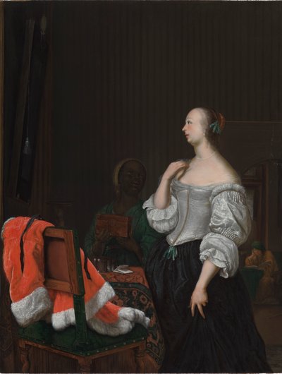 Uma mulher diante de um espelho de Frans van Mieris the Elder