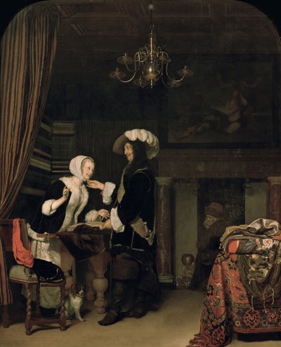 Cavalier na loja, 1660 de Frans van Mieris the Elder