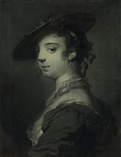 Retrato de uma jovem senhora, à altura do busto (óleo sobre tela) de Frans van der Mijn