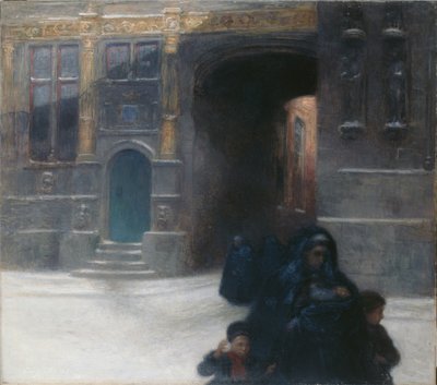 Casas douradas em Bruges (óleo sobre tela) de Frantz Charlet