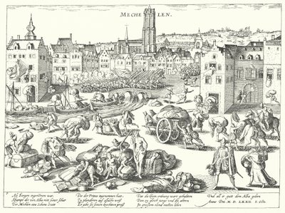 Sack of Mechelen pelos espanhóis de Franz (after) Hogenberg