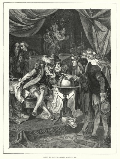 Cristóvão Colombo no acampamento de Santa Fé, Espanha de Franz (after) Kollarz