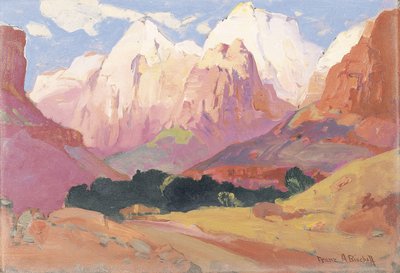 Grand Tetons (óleo a bordo) de Franz A. Bischoff