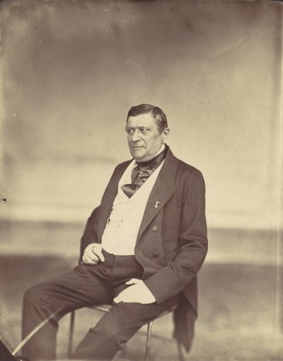 [Homem sentado em colete branco e casaco escuro], 1850s-60s. de Franz Antoine