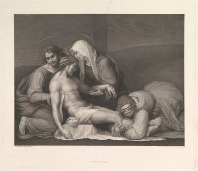 A Lamentação de Cristo, 1841. de Franz Anton Erich Moritz Steinla