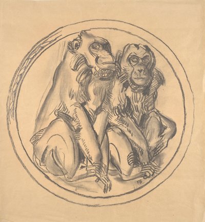 Projeto para o alívio na casa dos macacos do zoológico de Schönbrunn de Franz Barwig d. Ä.