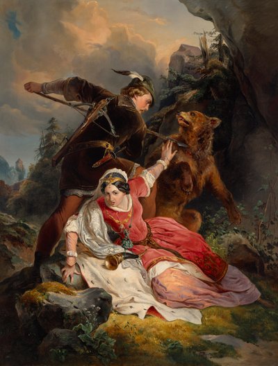 O Duque Ernst o Ferro salva Cimburgis da Mazóvia de Franz Dobiaschofsky