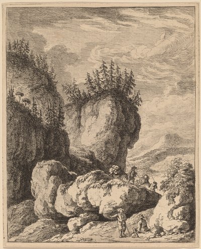 A estrada que cruza o Monte Praco, de Ricci a Gênova de Franz Edmund Weirotter