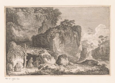 Alugue dois em um landschap vermelho Segunda Série de Regiões e Fragmentos de Edifícios Antigos (título da série) de Franz Edmund Weirotter