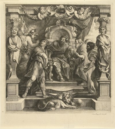 Torcida de Aquiles com Agamémnon
História de Aquiles (título da série) de Franz Ertinger
