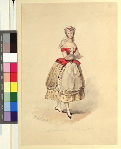 Ida Schuselka-Brüning no papel de uma rapariga do campo em «Maria, a Filha do Regimento» de Franz Gerasch
