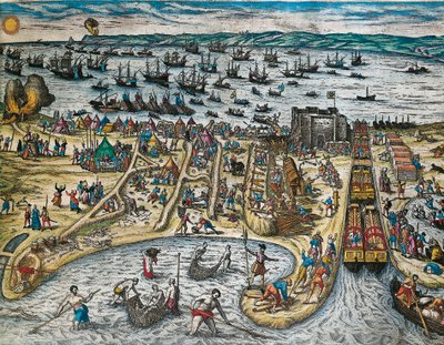 Captura de La Goulette e Tunis por Charles V de Franz Hogenberg