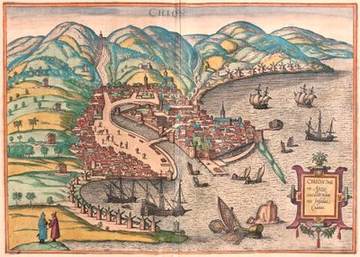 Chios ou Chio, Grécia (gravura de Franz Hogenberg