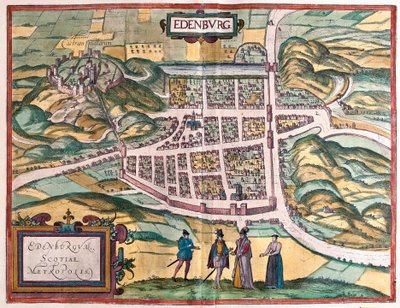 Edimburgo, Escócia (gravura de Franz Hogenberg