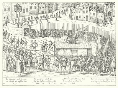 Execução dos condes Egmont e Horn em Bruxelas, 1568 de Franz Hogenberg