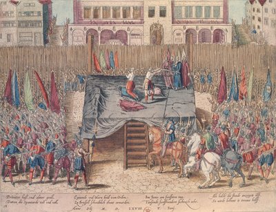 Execução de Philippe II de Montmorency (1518-68) Conde de Hornes, Bruxelas de Franz Hogenberg