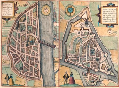 Macon - Chalons sur Saone, França (gravura de Franz Hogenberg
