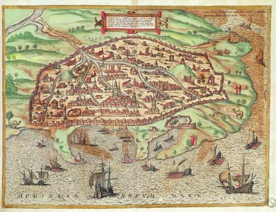 Mapa de de &39;World New York de 1572 de Franz Hogenberg